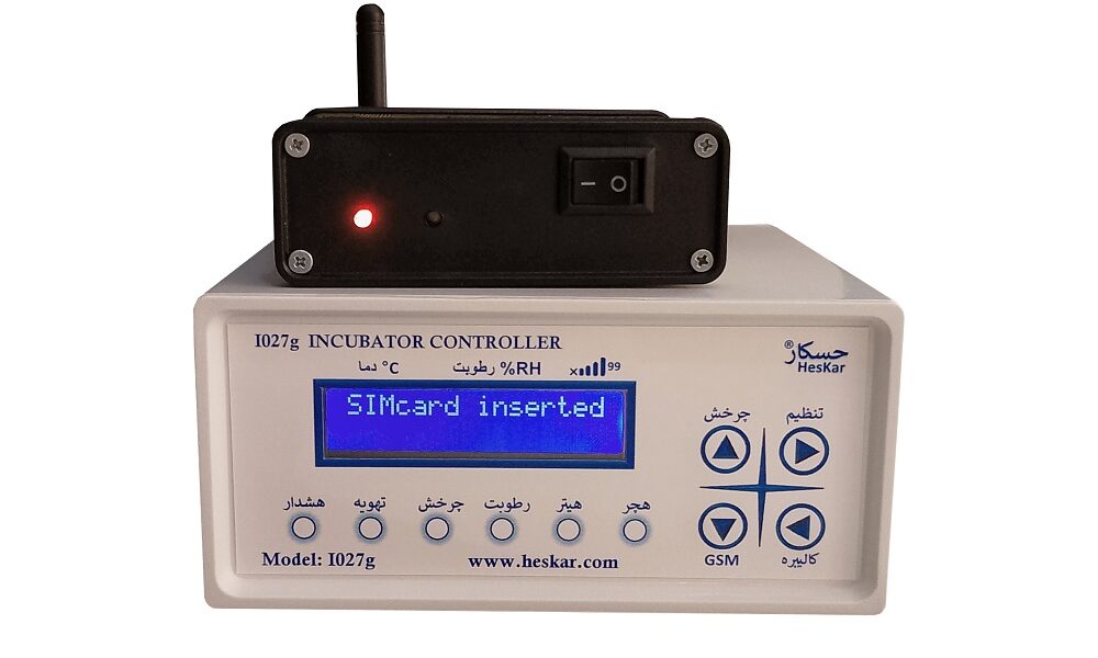 کنترلر جوجه کشی تمام اتوماتیک دارای انتخاب پرنده، ارسال پیامک فارسی و تماس مدل i027g